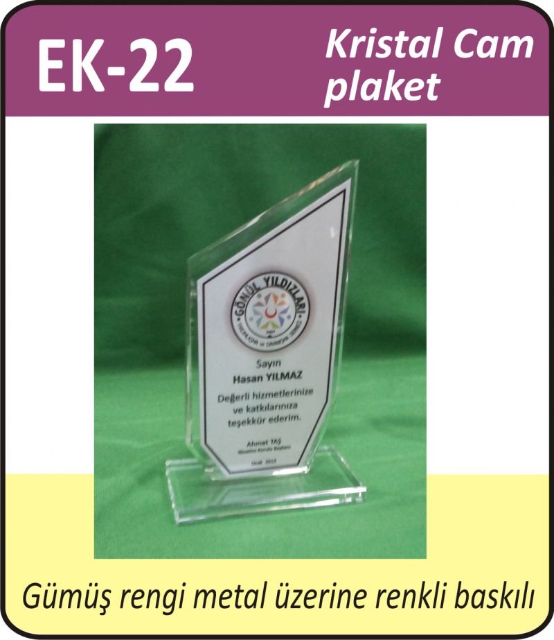 EK-022  EKO KRİSTAL PLAKET