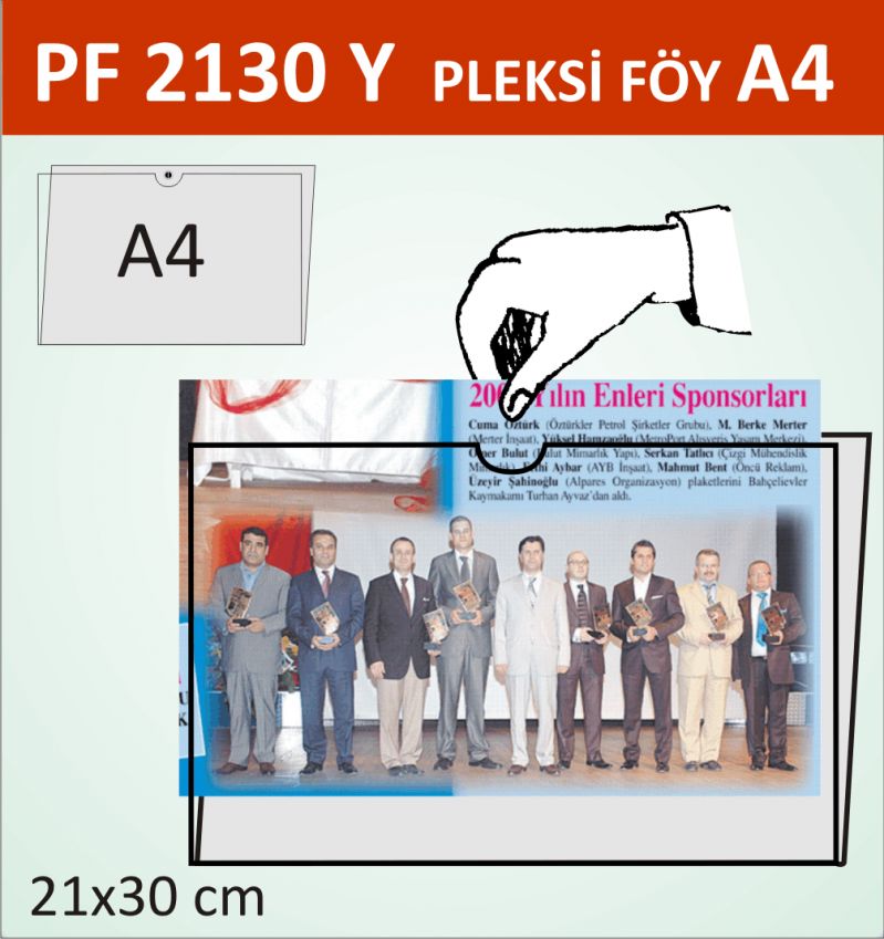 PF-2130 Y PLEKSİ  YATAY A4 FÖY
